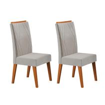 Kit 2 Cadeiras de Jantar Estofadas em Madeira Maciça Vegas Yescasa