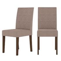 Kit 2 Cadeiras de Jantar Estofadas Jade Poliman Móveis