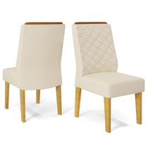 Kit 2 Cadeiras De Jantar Estofadas Lidia Linho Neve Cedro Dj Moveis Kit 2 Cadeiras De Jantar Estofadas Lidia Linho Neve Cedro Dj Moveis