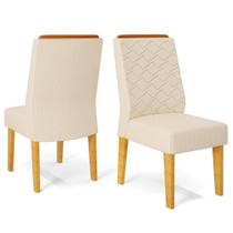 Kit 2 Cadeiras De Jantar Estofadas Lidia Linho Neve Cedro Dj Moveis Linho Neve Cedro Kit 2 Cadeiras De Jantar Estofadas Lidia Linho Neve Cedro Dj Moveis Linho Neve Cedro