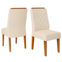 Kit 2 Cadeiras De Jantar Estofadas Lidia Linho Neve Freijo Dj Moveis Kit 2 Cadeiras De Jantar Estofadas Lidia Linho Neve Freijo Dj Moveis