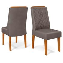 Kit 2 Cadeiras De Jantar Estofadas Lidia Veludo Lunar Freijo Dj Moveis Veludo Lunar Freijó Kit 2 Cadeiras De Jantar Estofadas Lidia Veludo Lunar Freijo Dj Moveis Veludo Lunar Freijó