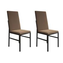 Kit 2 Cadeiras de Jantar Estofadas Mônaco Premium Marrom