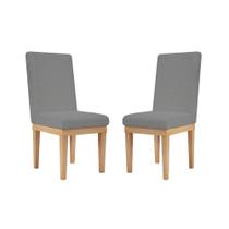 KIT 2 Cadeiras de Jantar Estofadas para Mesa Tecido Linho