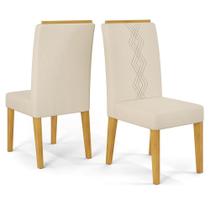 Kit 2 Cadeiras De Jantar Estofadas Yasmin Dj Moveis Linho Neve Cedro Kit 2 Cadeiras De Jantar Estofadas Yasmin Dj Moveis Linho Neve Cedro