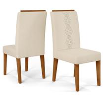 Kit 2 Cadeiras De Jantar Estofadas Yasmin Dj Moveis Linho Neve Freijo Kit 2 Cadeiras De Jantar Estofadas Yasmin Dj Moveis Linho Neve Freijo