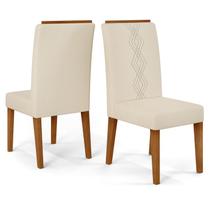 Kit 2 Cadeiras De Jantar Estofadas Yasmin Linho Neve Freijo Dj Moveis Kit 2 Cadeiras De Jantar Estofadas Yasmin Linho Neve Freijo Dj Moveis
