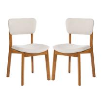 Kit 2 Cadeiras de Jantar Frame em Madeira Estofada Camurça Bege Claro N12 RMI