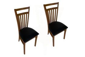 Kit 2 Cadeiras de Jantar Madeira Estofado Preto Larissa