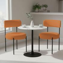 Kit 2 Cadeiras de Jantar Margara em MDF Bouclê Terracota D'Rossi