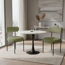 Kit 2 Cadeiras de Jantar Margara MDF Bouclê Verde Pistache D'Rossi