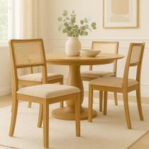 Kit 2 Cadeiras de Jantar Palha Estofadas Veludo Bege Encosto Tela Sextavada Rubi Madeira Maciça Mel Kit 2 Cadeiras de Jantar Palha Estofadas Veludo Bege Encosto Tela Sextavada Rubi Madeira Maciça Mel