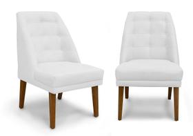 Kit 2 Cadeiras De Jantar Paris Suede Branco - Meular Decor