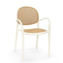 Kit 2 Cadeiras de Jantar Roma com Braço para Sala e Cozinha - Bege