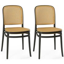Kit 2 Cadeiras de Jantar Roma para Sala e Cozinha - Preto - Magazine Decor