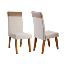 Kit 2 Cadeiras de Jantar Veneza Natural Tecido Linho Bronze Durango Viero Kit 2 Cadeiras de Jantar Veneza Natural Tecido Linho Bronze Durango Viero
