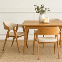 Kit 2 Cadeiras de Jantar Verona Encosto Concha Linho Bege