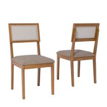 Kit 2 Cadeiras de Madeira Eucalipto Encanto Bege Kit 2 Cadeiras de Madeira Eucalipto Encanto Bege