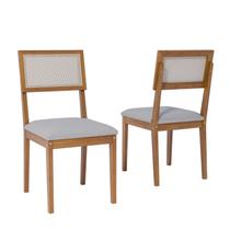 Kit 2 Cadeiras de Madeira Eucalipto Encanto Cinza Kit 2 Cadeiras de Madeira Eucalipto Encanto Cinza