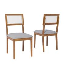 Kit 2 Cadeiras de Madeira Eucalipto Palmas Cinza