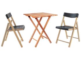 Kit 2 Cadeiras de Madeira Mista e Polipropileno