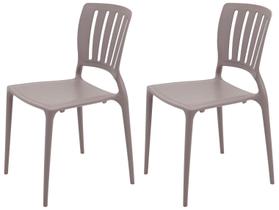 Kit 2 Cadeiras de Polipropileno Pé Palito