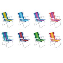 Kit 2 cadeiras de Praia Aluminio (2101) cores sortidas MOR