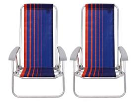 Kit 2 Cadeiras de Praia Reclinável Tramontina