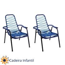 Kit 2 Cadeiras de Varanda Infantil Fio Azul