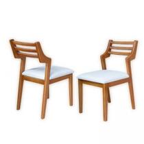 Kit 2 Cadeiras Decorativa Lara Estofada Encosto Ripado MG Moveleira