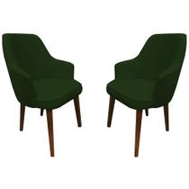 Kit 2 Cadeiras Decorativa Lara Suede Verde - Dominic Decor