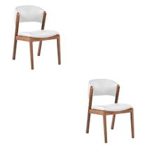 Kit 2 Cadeiras Decorativa Sala de Jantar Luxo Luna Facto Branco - Mozzelar Kit 2 Cadeiras Decorativa Sala de Jantar Luxo Luna Facto Branco - Mozzelar