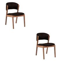 Kit 2 Cadeiras Decorativa Sala de Jantar Luxo Luna Facto Marrom - Mozzelar Kit 2 Cadeiras Decorativa Sala de Jantar Luxo Luna Facto Marrom - Mozzelar
