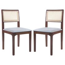 Kit 2 Cadeiras Decorativa Sala de Jantar Nivea Amêndoa G55 - Gran Belo