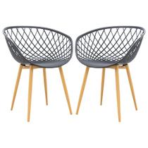 Kit 2 Cadeiras Decorativas Para Sala de Estar Ápeiron Preto G56 - Gran Belo