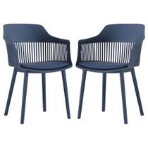 Kit 2 Cadeiras Decorativas Para Sala de Estar Sócrates Azul Marinho G56 - Gran Belo