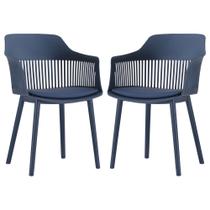 Kit 2 Cadeiras Decorativas Para Sala de Estar Sócrates Azul Marinho G56 - Gran Belo