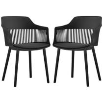 Kit 2 Cadeiras Decorativas Para Sala de Estar Sócrates Preto G56 - Gran Belo