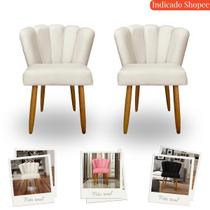 Kit 2 Cadeiras Decorativas Pétala Para Mesa de Jantar, Cadeira para Penteadeira e Salão De Beleza