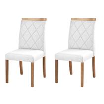 Kit 2 Cadeiras Decorativas Sala de Jantar Luxo Anita Facto Branco - Mozzelar
