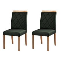 Kit 2 Cadeiras Decorativas Sala de Jantar Luxo Anita Facto Verde - Mozzelar Kit 2 Cadeiras Decorativas Sala de Jantar Luxo Anita Facto Verde - Mozzelar