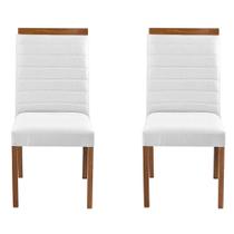 Kit 2 Cadeiras Decorativas Sala de Jantar Luxo Sueli Facto Branco - Mozzelar