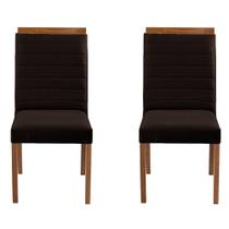 Kit 2 Cadeiras Decorativas Sala de Jantar Luxo Sueli Facto Marrom - Mozzelar