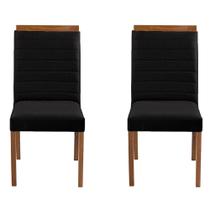 Kit 2 Cadeiras Decorativas Sala de Jantar Luxo Sueli Facto Preto - Mozzelar