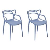 Kit 2 Cadeiras Decorativas Sala e Cozinha Feliti (PP) Azul Caribe G56 - Gran Belo