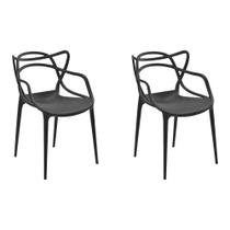 Kit 2 Cadeiras Decorativas Sala e Cozinha Feliti (PP) Preto G56 - Gran Belo