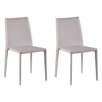 Kit 2 Cadeiras Decorativas Sala e Cozinha Karma PVC Nude G56 - Gran Belo