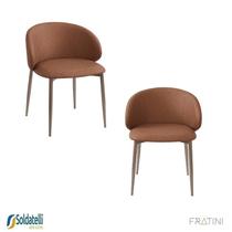 Kit 2 Cadeiras Design Firenze Base Aço Amadeirado - Base Preta - Base Champagne Várias Cores - Fratini