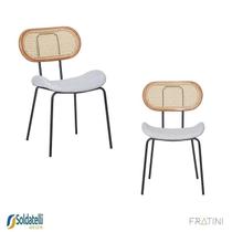 Kit 2 Cadeiras Design Toscana Base Preta ou Champagne Várias Cores Fratini