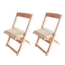 Kit 2 Cadeiras Dobráveis Madeira Maciça Bar Lanchonete - Grandis Móveis